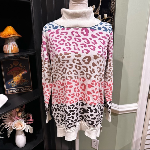 Soft Surroundings Leopard Ombre Cowl Neck Sweater – Size Small - Picture 1 of 9